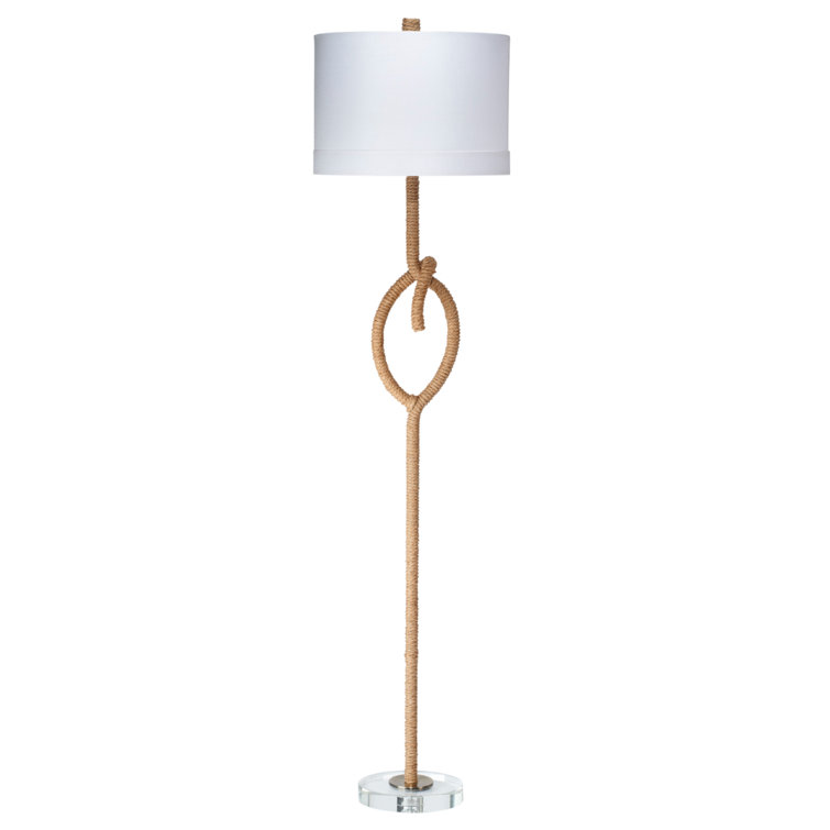 Jamie Young Coastal Knot 58.5'' Natural Floor Lamp with White Linen Shade