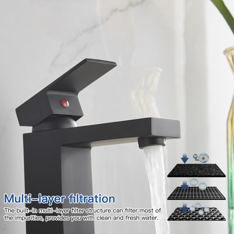 Matte Black Stainless Steel Single-Handle Bathroom Faucet