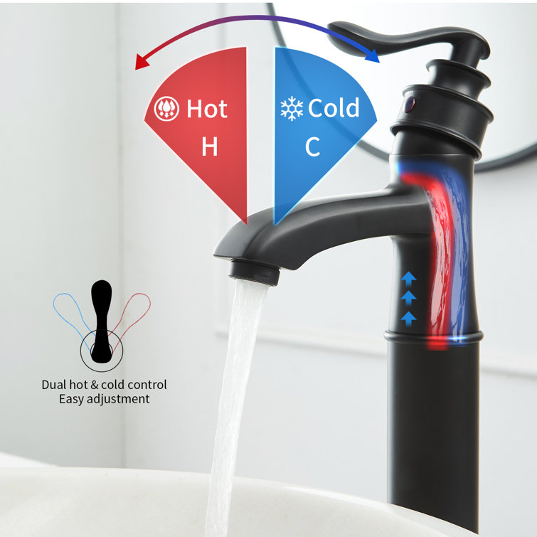 Matte Black Single Handle High Arc Vessel Sink Faucet