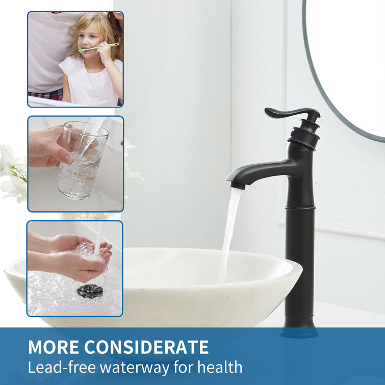 Matte Black Single Handle High Arc Vessel Sink Faucet