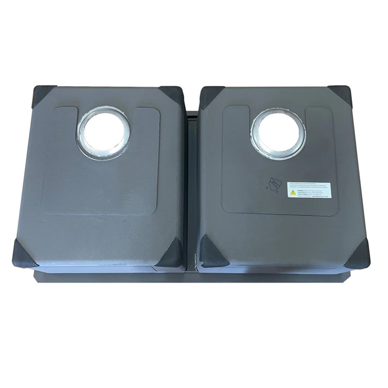 Sinber 32" Black Stainless Steel Double Bowl Drop-in Kitchen Sink