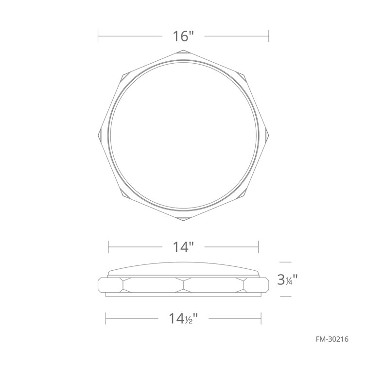 Octagonal Brushed Nickel LED Flush Mount with Opal Glass