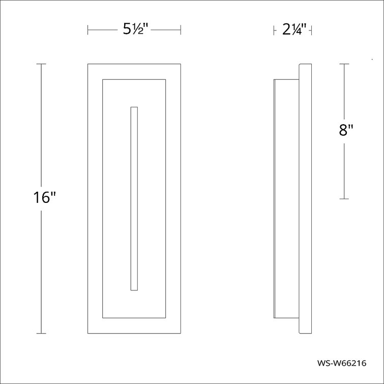 Sleek Midnight 16" LED Outdoor Wall Sconce in Black Aluminum