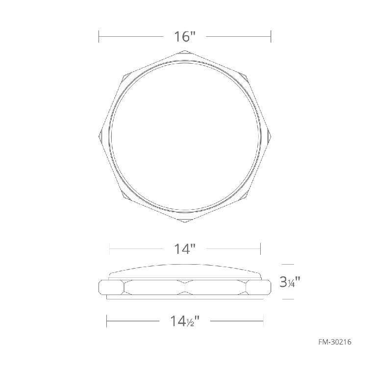 Octagonal Brushed Nickel LED Flush Mount with Opal Glass