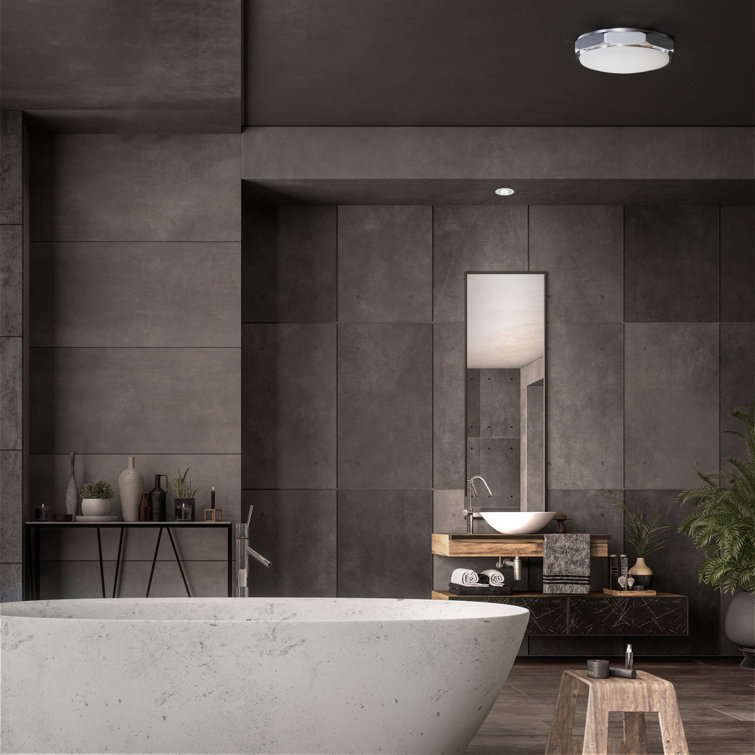 Polished Nickel Glass LED Flush Mount Light