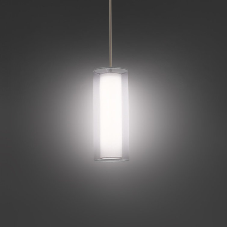 Mini Metropolis Brushed Nickel LED Pendant with Clear Glass