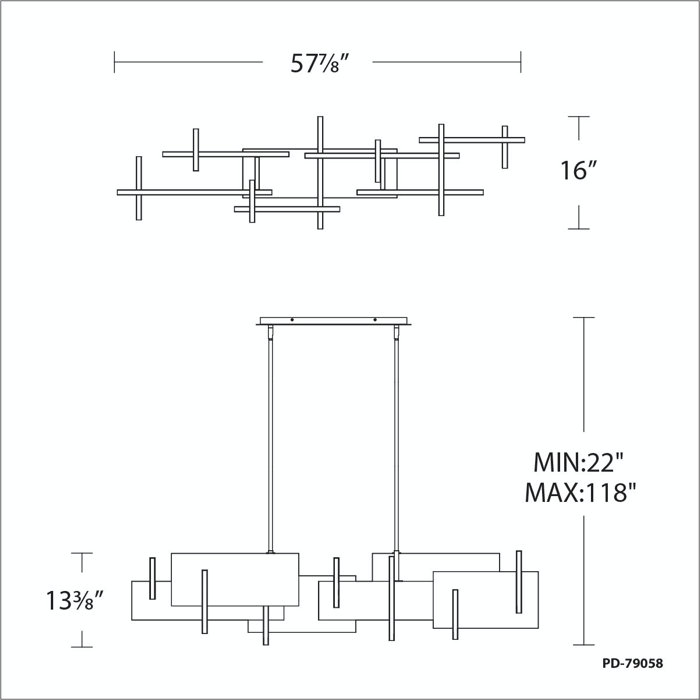 Amari Black Geometric LED Chandelier