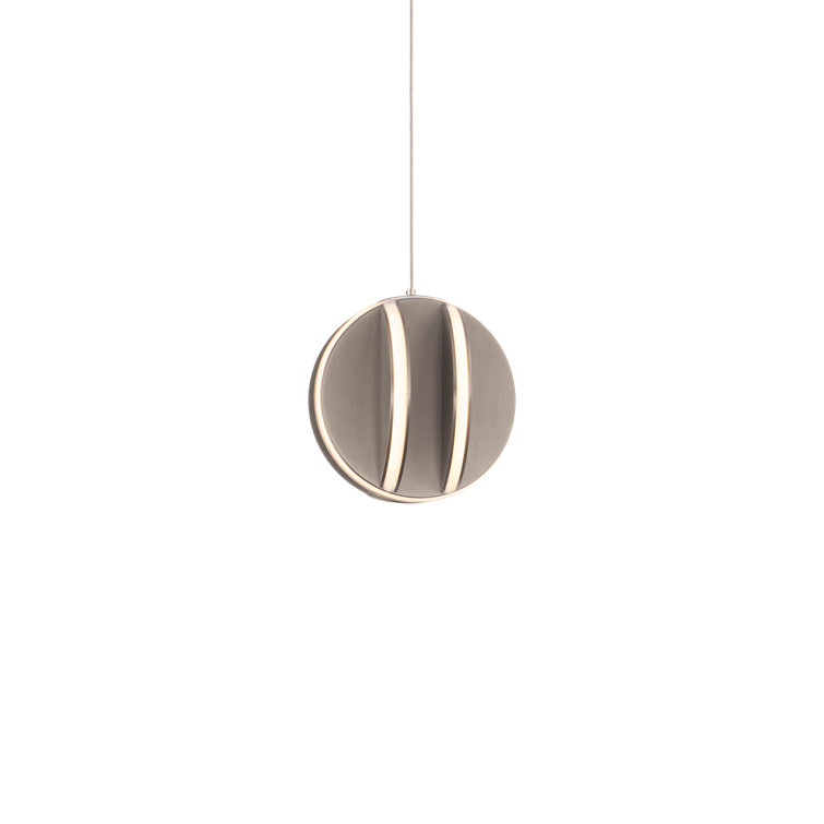 Mini Globe LED Pendant Light in Brushed Nickel with White Silicone Diffuser