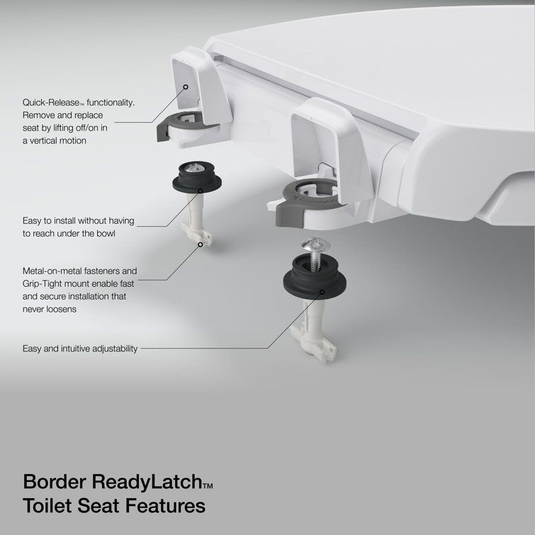 White Round-Front Toilet Seat with Quiet-Close Lid