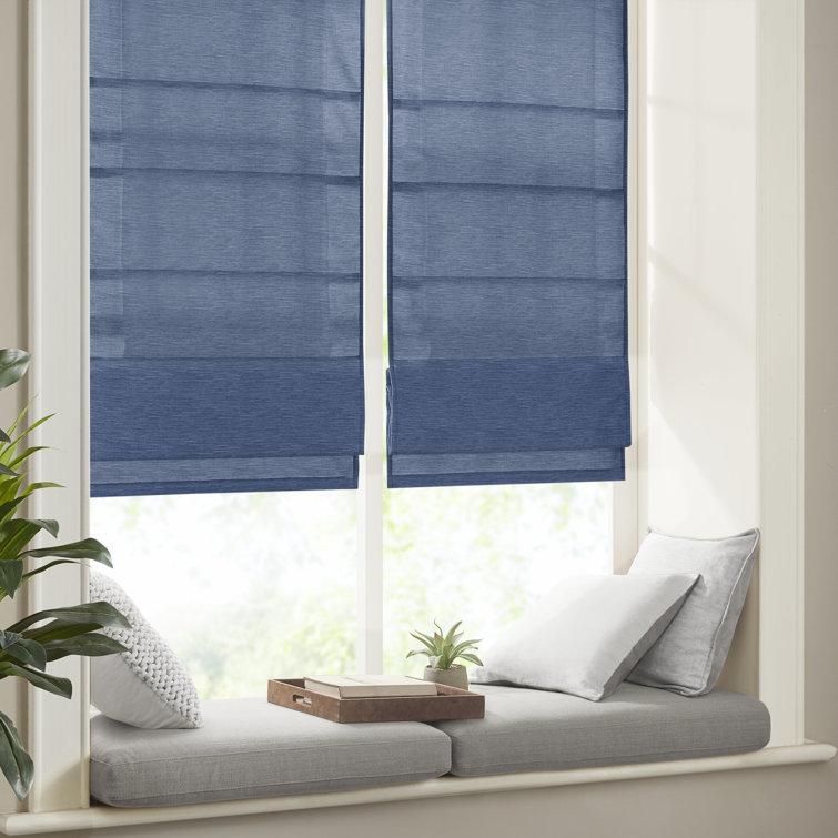 Ivory Faux Silk Cordless Blackout Roman Shade 31" x 64"
