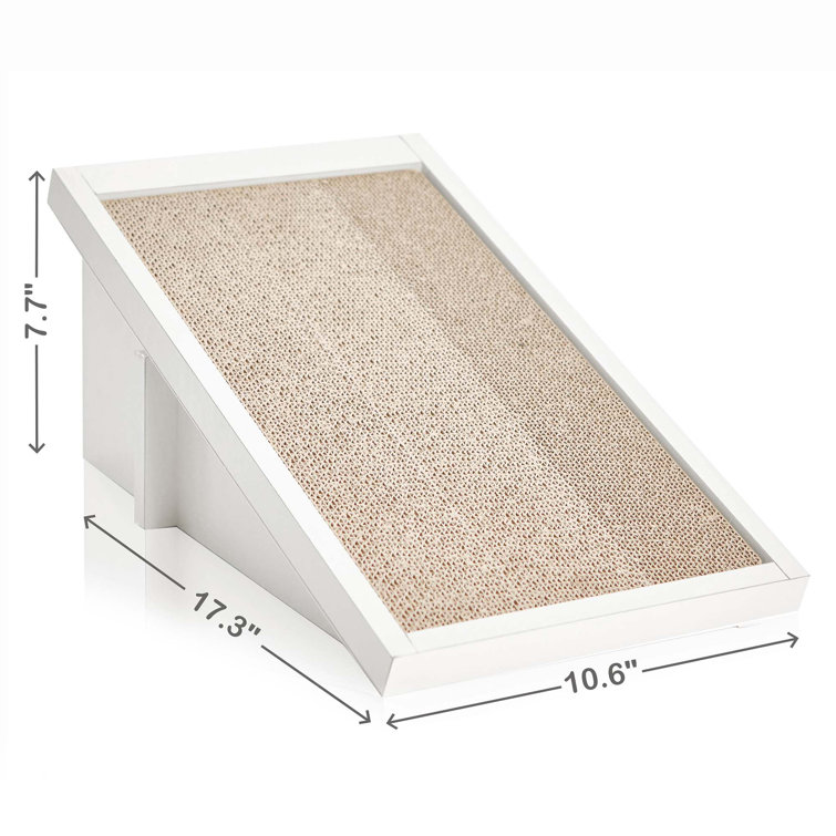 Aspen White Incline Cat Scratcher with Sustainable Board