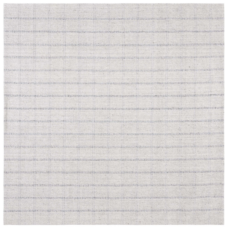 Tamworth Silver Hand-Knotted Wool and Viscose Square Rug