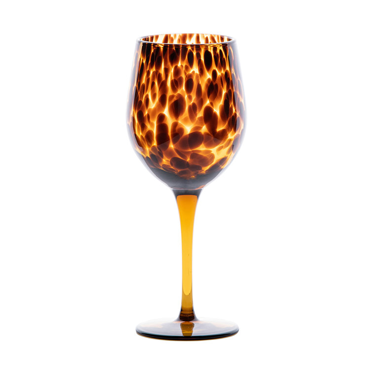 Puro Tortoiseshell 15 oz. Wine Glass with Translucent Brown Body