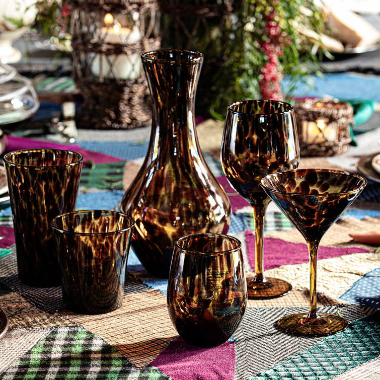 Puro Tortoiseshell 15 oz. Wine Glass with Translucent Brown Body