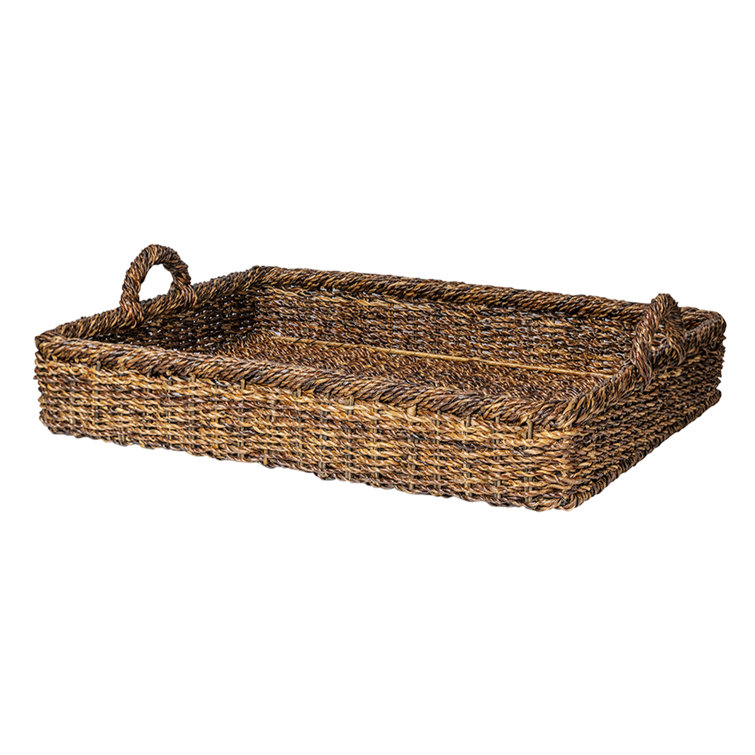 Bohemian Brown Woven Iron Rectangle Tray
