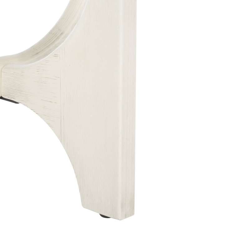 White Wash Round Oak Wood End Table