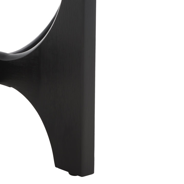 Black Round Solid and Manufactured Wood End Table