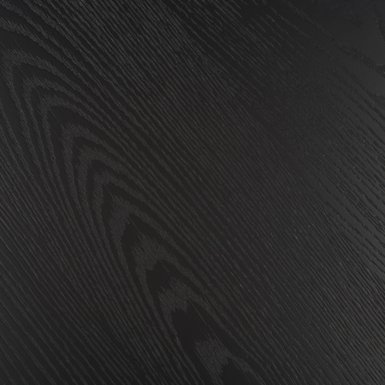 Black Round Solid and Manufactured Wood End Table