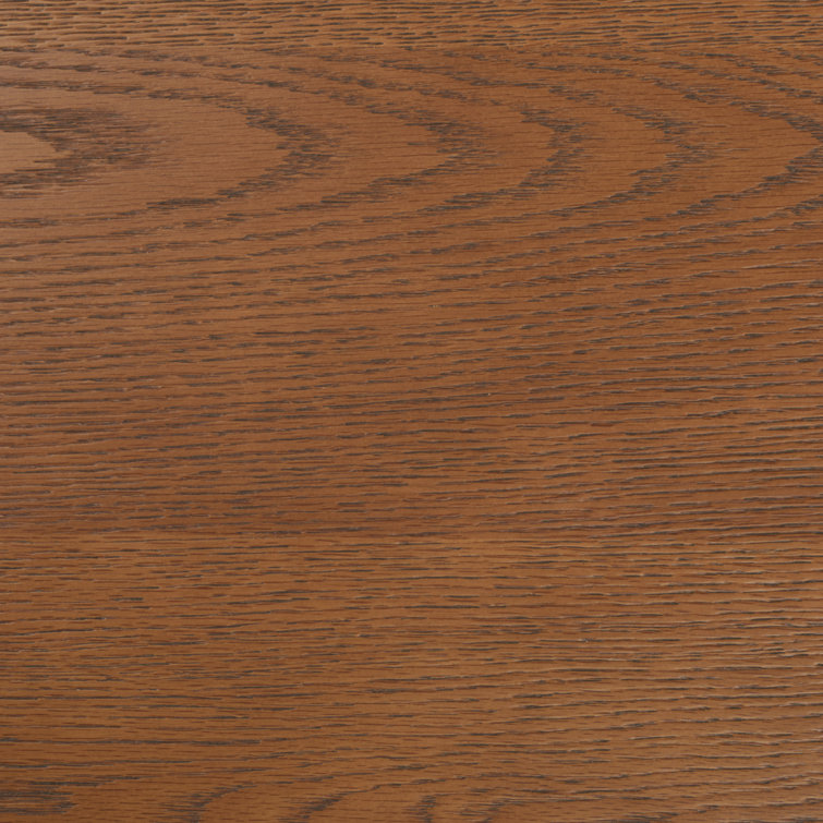 Medium Oak Round Solid and MDF Wood End Table