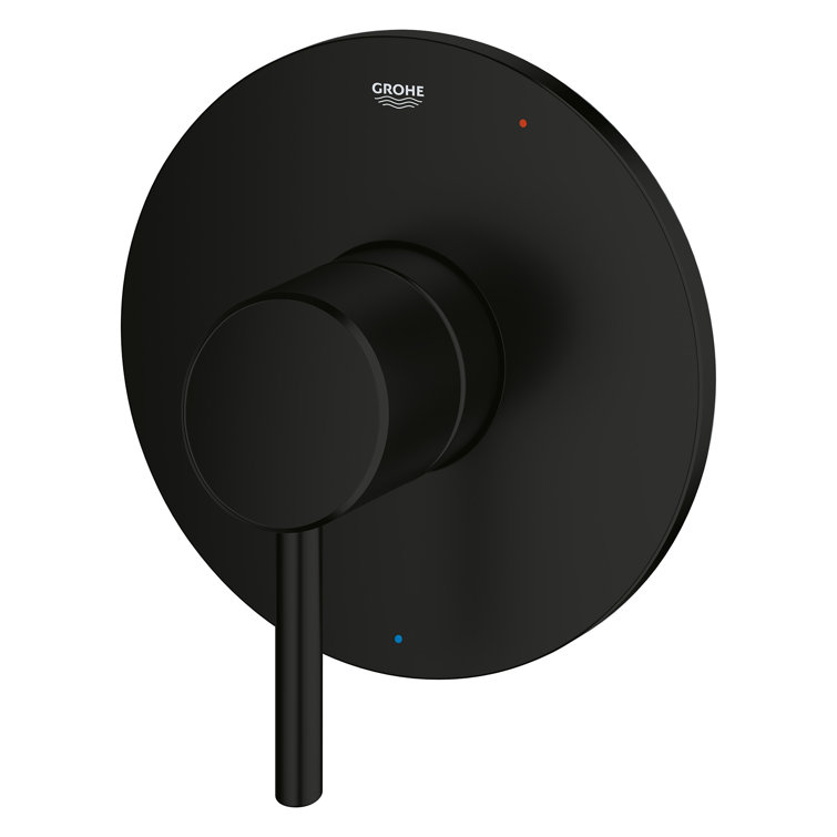 Matte Black Modern Wall-Mounted Shower Handle Lever