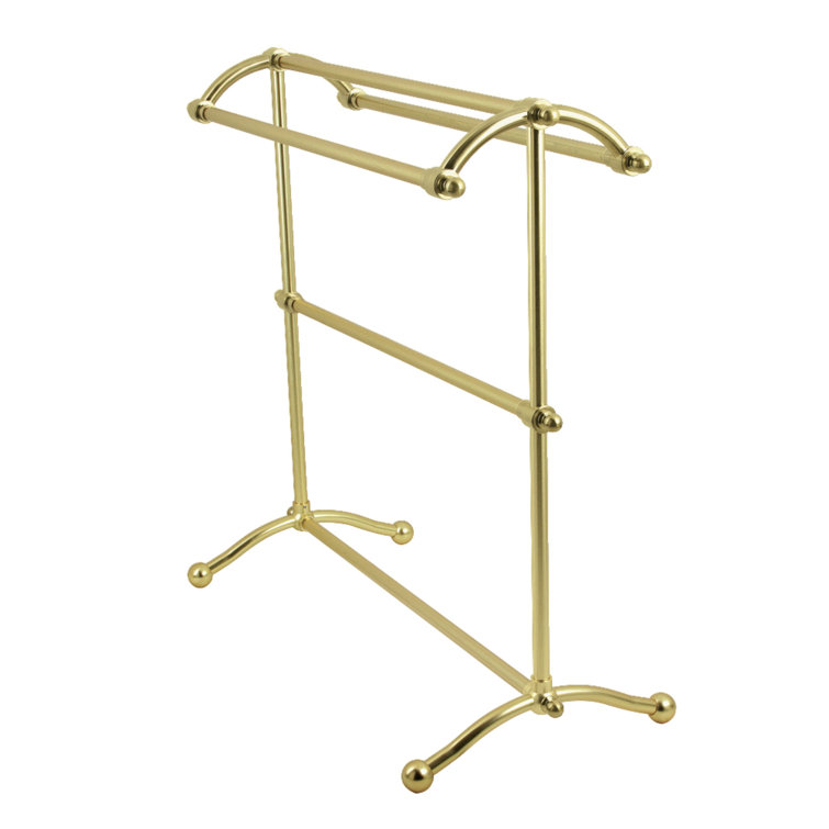 Brushed Brass Freestanding Steel Towel Rack with Multiple Rods