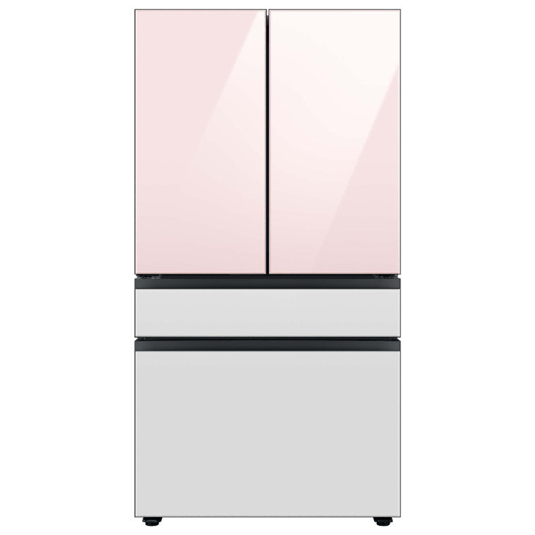 White Glass 23 cu. ft. 4-Door French Door Refrigerator