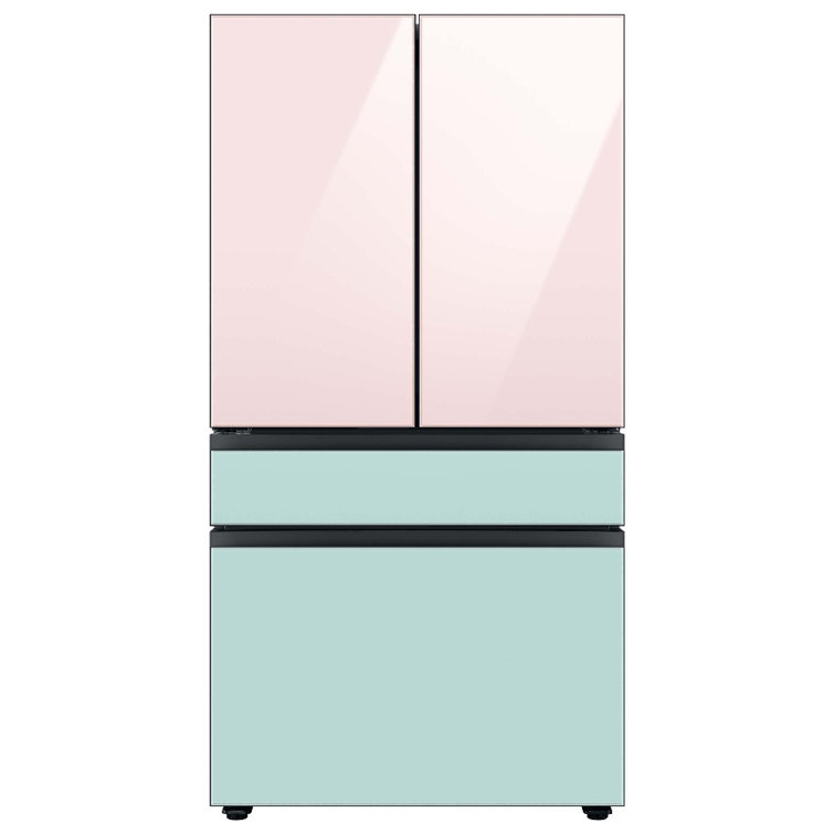 Morning Blue Glass 29 cu. ft. Smart French Door Refrigerator with Ice Maker