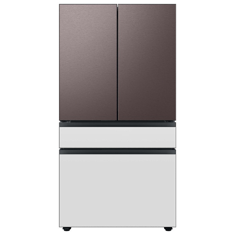 White Glass 23 cu. ft. 4-Door French Door Refrigerator