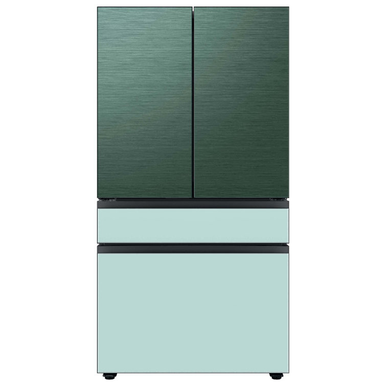 Morning Blue Glass 29 cu. ft. Smart French Door Refrigerator with Ice Maker