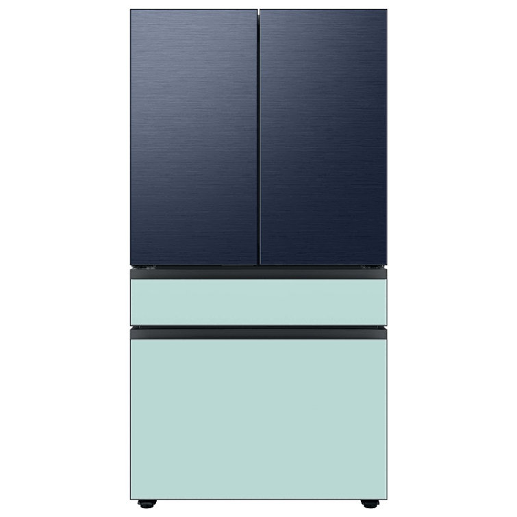 Morning Blue Glass 29 cu. ft. Smart French Door Refrigerator with Ice Maker