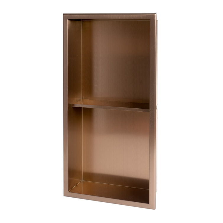 Brushed Copper Stainless Steel Double Shelf Shower Niche