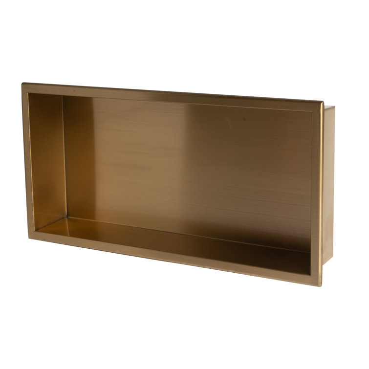 Brushed Gold Stainless Steel Wall Shower Niche