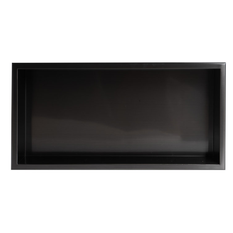 Brushed Black Stainless Steel Wall Mount Shower Niche Shelf