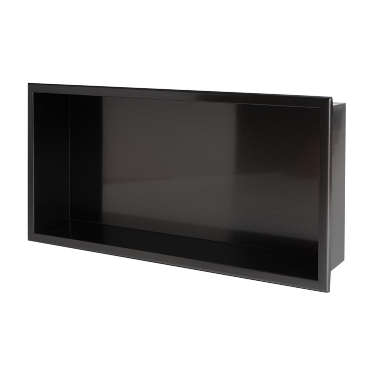 Brushed Black Stainless Steel Wall Mount Shower Niche Shelf