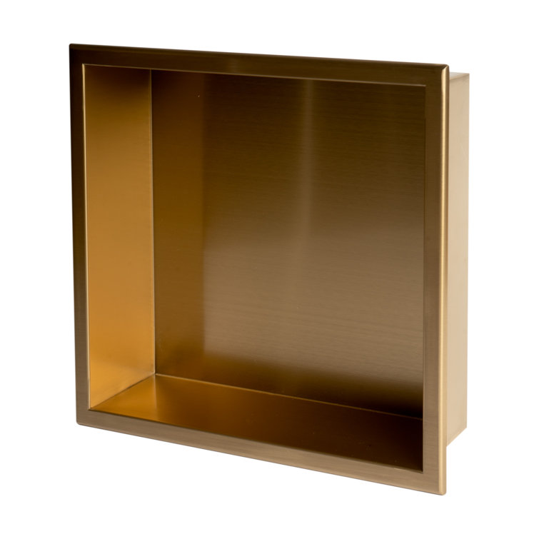 12" x 12" Brushed Gold Stainless Steel Shower Niche