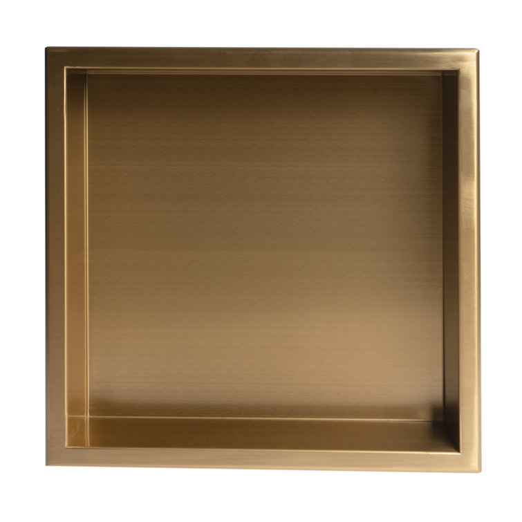 12" x 12" Brushed Gold Stainless Steel Shower Niche