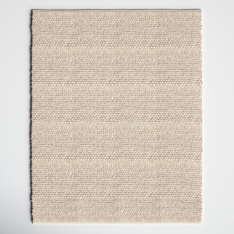 Handmade Beige Wool Flatweave 8' x 10' Rug