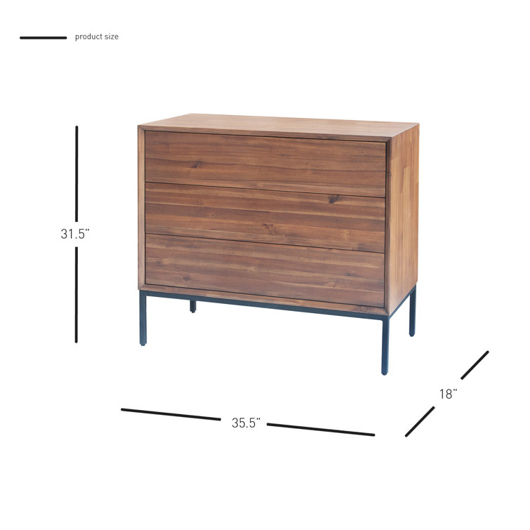 Hathaway Newton Brown 3-Drawer Industrial Chest