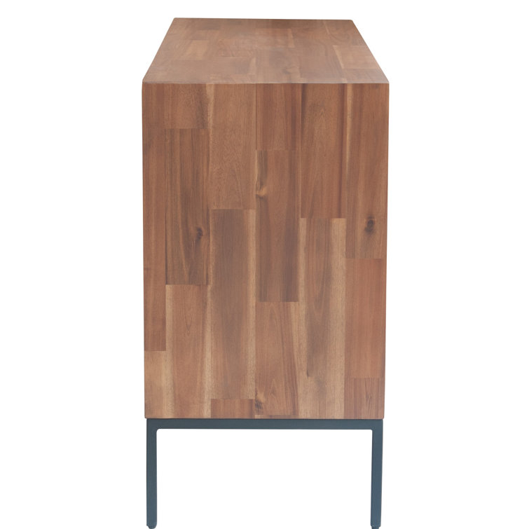 Hathaway Modern 6-Drawer Double Dresser in Newton Brown with Steel Legs