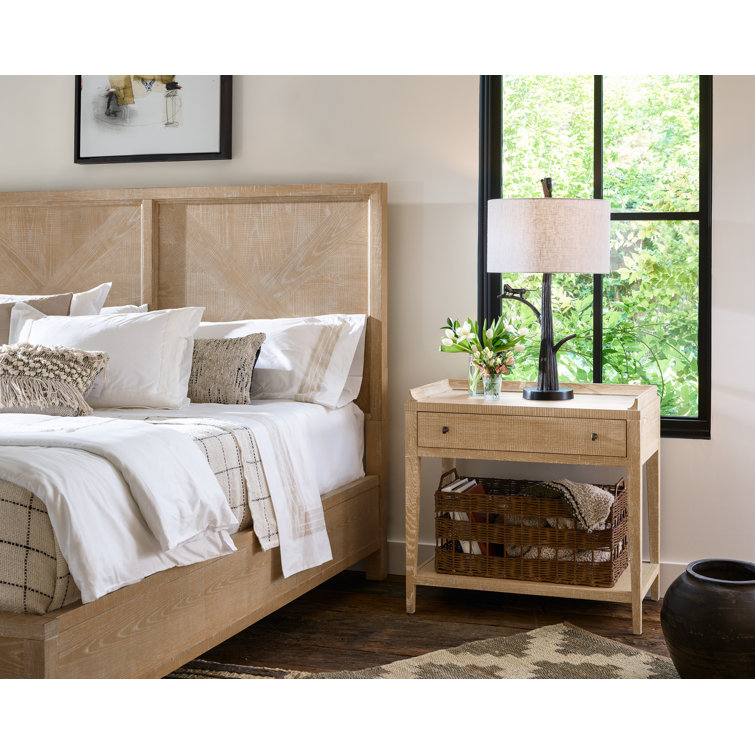 Rylie Rustic Natural Oak Nightstand with Aged Pewter Hardware