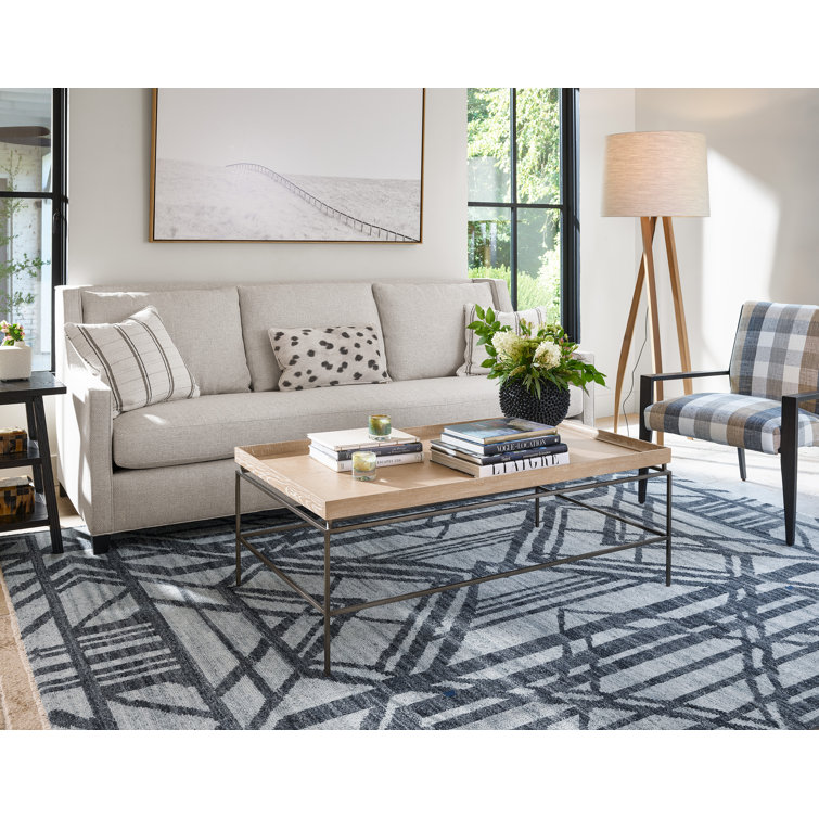 Rustic Natural Oak and Metal Coffee Table