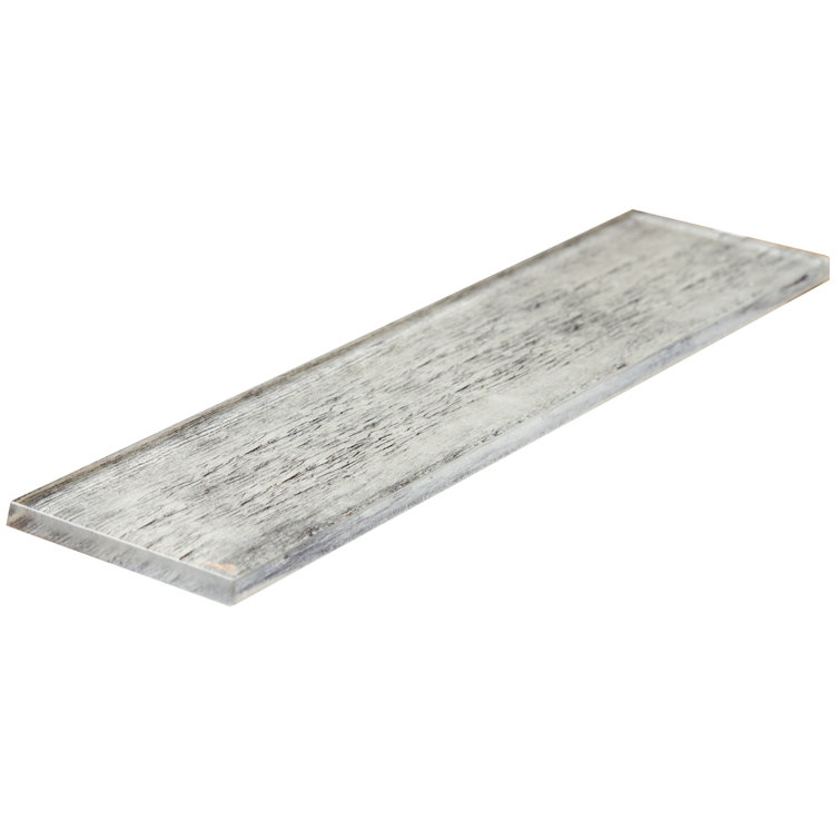Silver Polished Glass Wood Look Mosaic Wall Tile