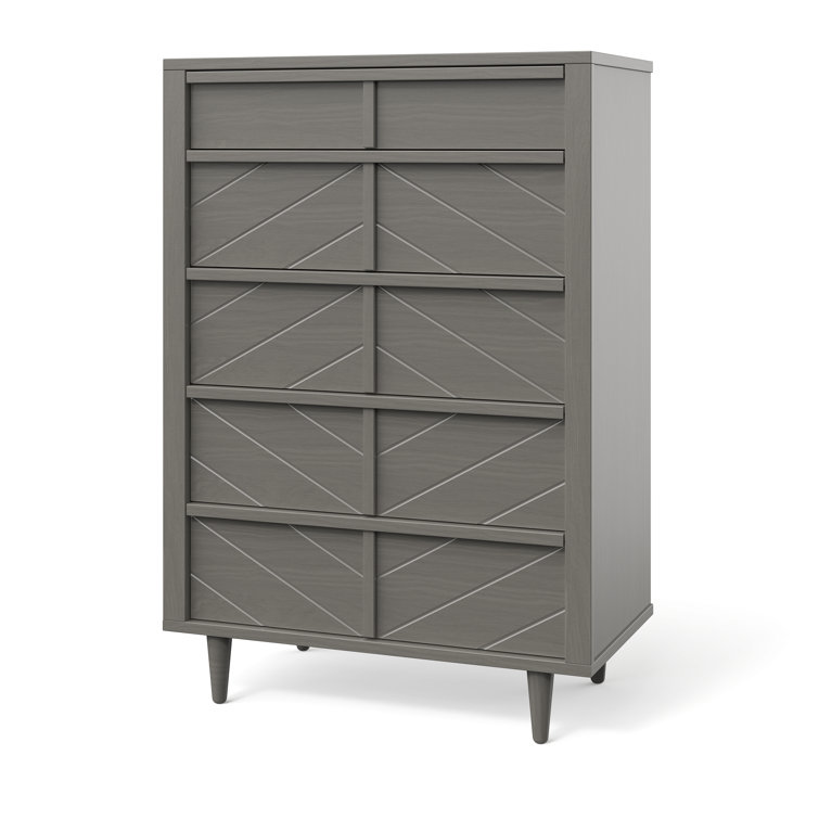 Lunar Gray Pine 5-Drawer Nursery Chest