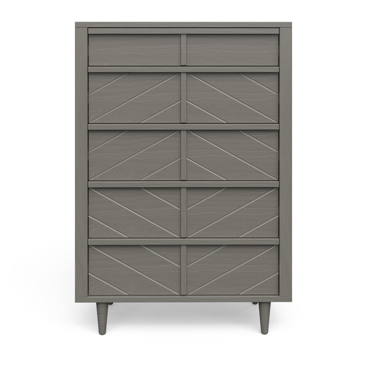 Lunar Gray Pine 5-Drawer Nursery Chest