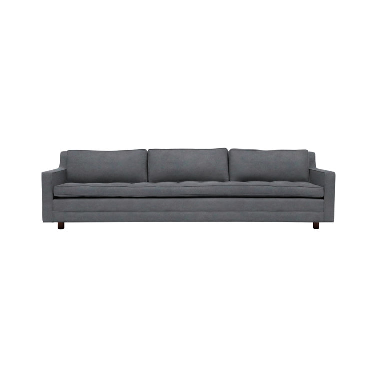 94'' Slate Velvet Square Arm Sofa with Solid Wood Frame