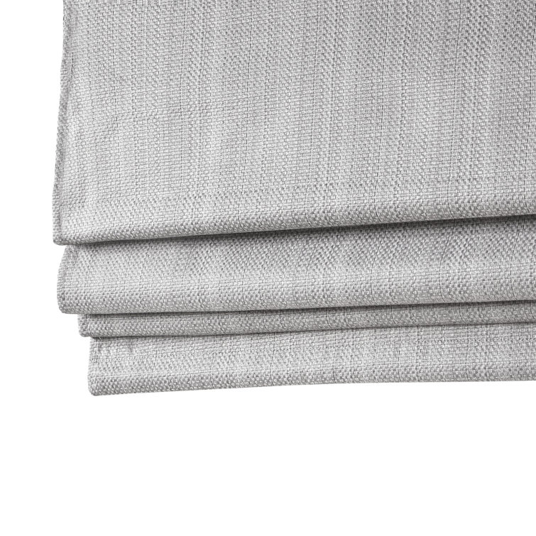 Gray Basketweave Cordless Blackout Roman Shade