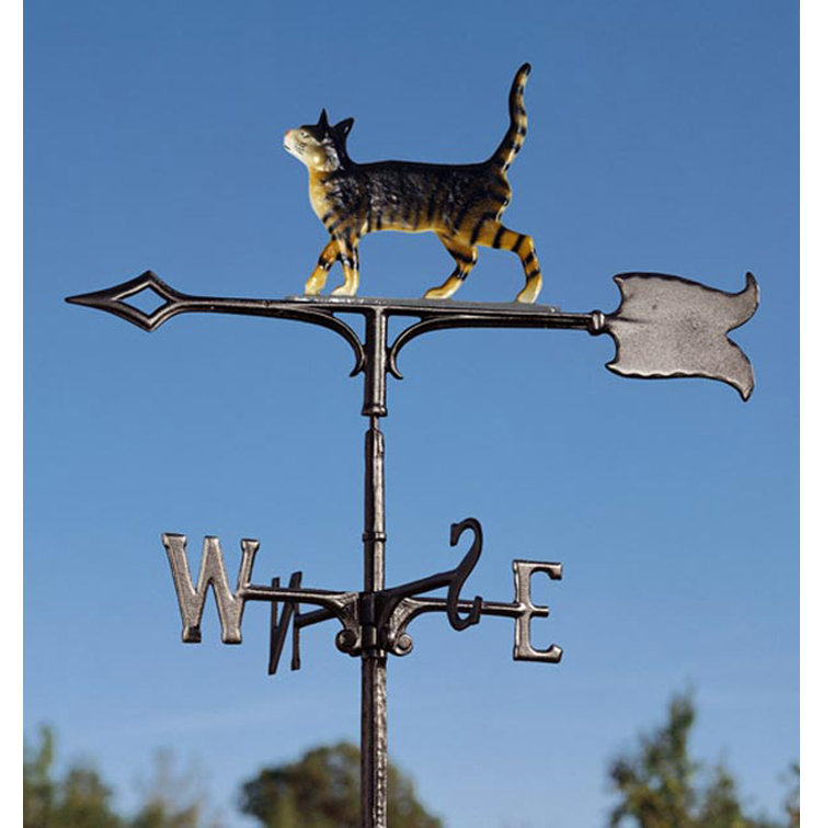 Black Recycled Aluminum Cat Standing Weathervane, 30 inches