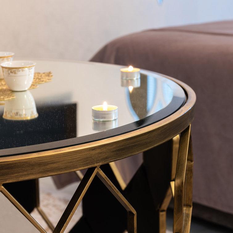 Elegant 34" Round Beveled Edge Clear Glass Table Top