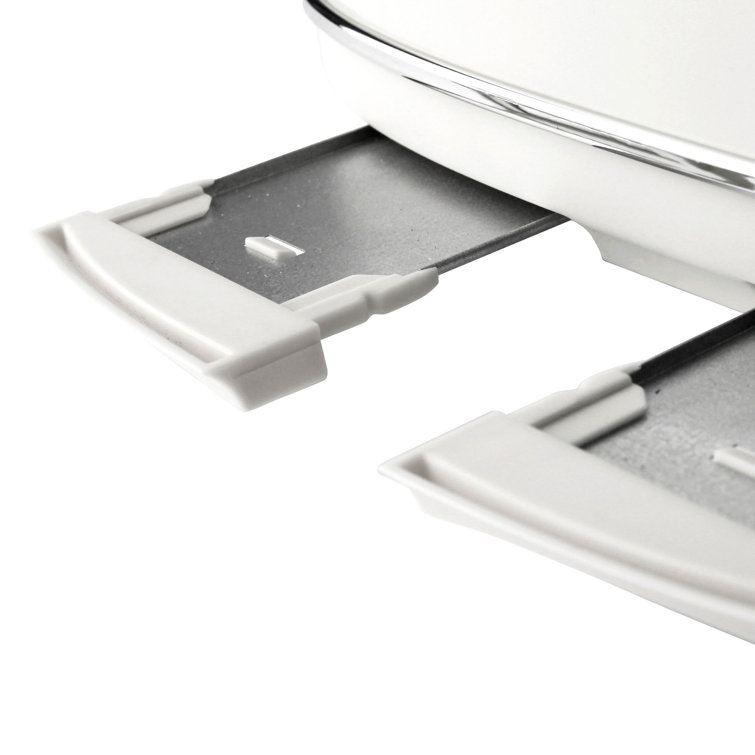Ivory Stainless Steel 4-Slice Toaster with Wide Slots
