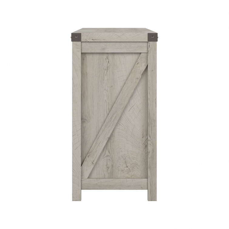 Cottage White Farmhouse TV Stand with Cabinets and Shelves